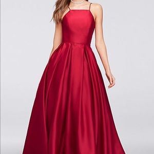 satin high low dress
